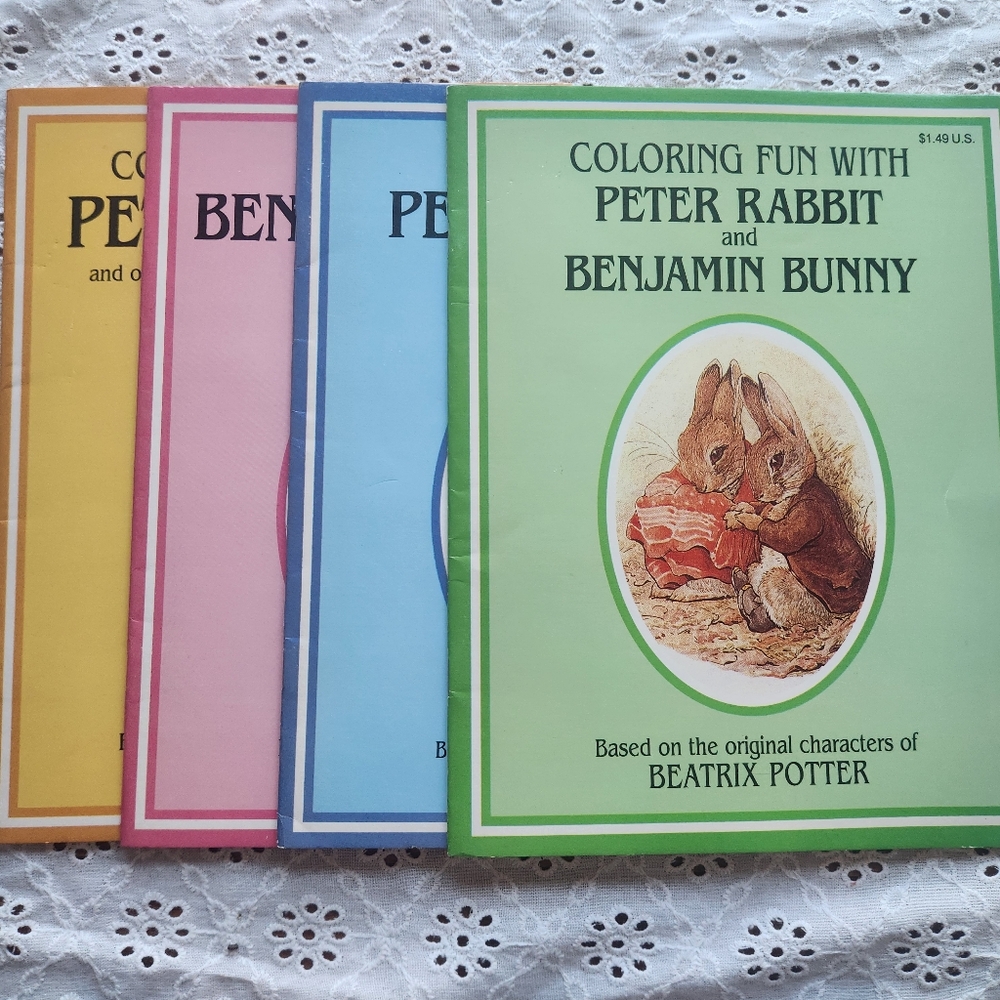 Vintage 1993 Beatrix Potter Landolls Peter Rabbit Coloring & Activity Books 4